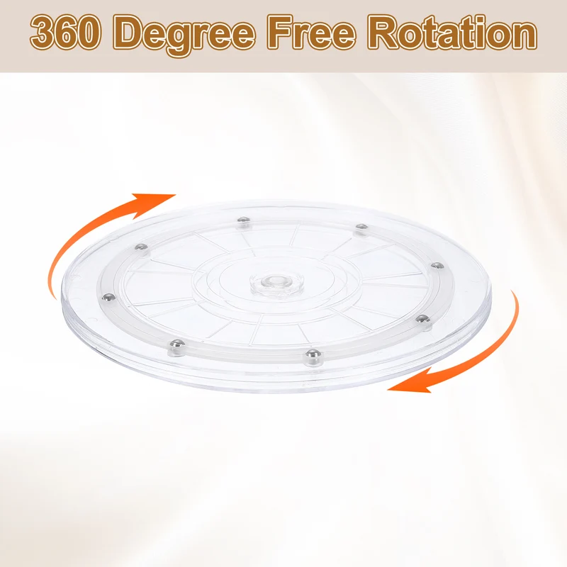3Pack Acrylic Lazy Susan Turntable, 9" Ball Bearing Rotating Tray, Clear