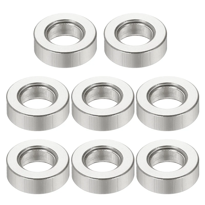 8Pcs Aluminum RC Shock Absorber Spacers, M3x6x2mm(IDxODxT) Silver