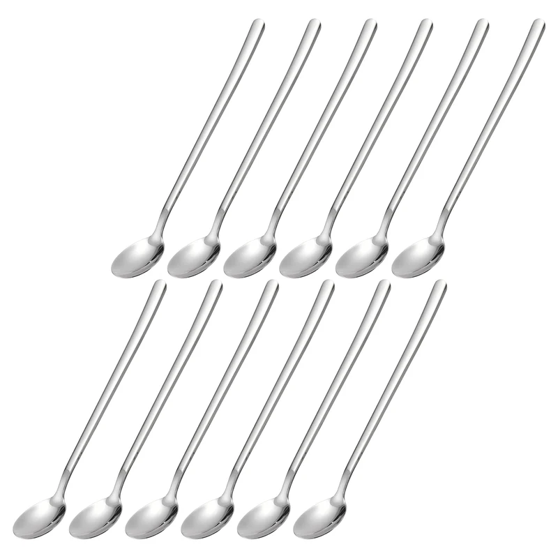 12pcs Silver Stainless Steel Espresso Spoons 7.7 Inches Mini Coffee Spoons