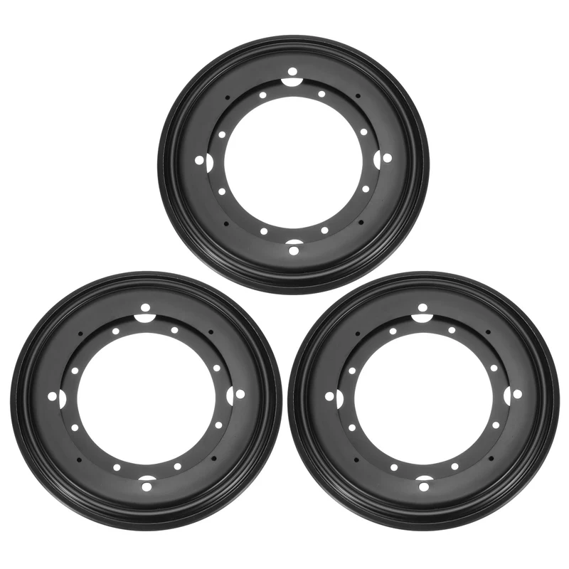 3Pcs 9 Inch Rotating Bearing Plate, Round Swivel Plate Stand, Black