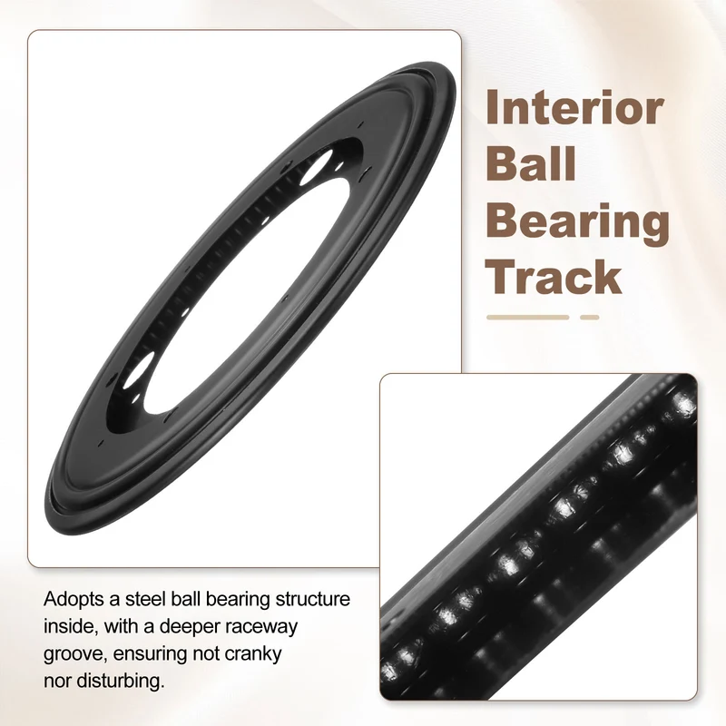 3Pcs 9 Inch Rotating Bearing Plate, Round Swivel Plate Stand, Black
