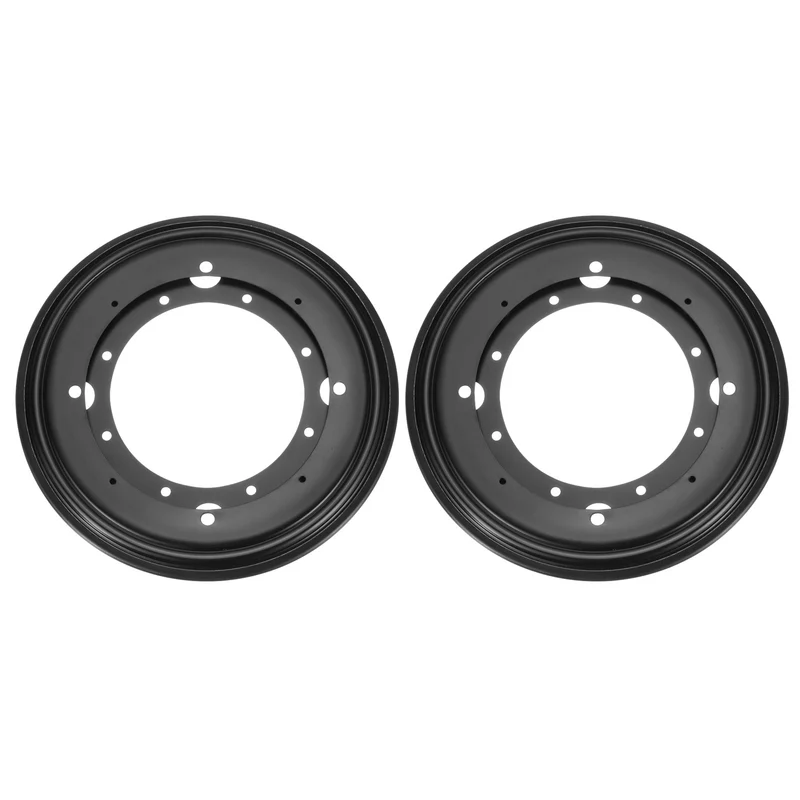 2Pcs 9 Inch Rotating Bearing Plate, Round Swivel Plate Stand, Black