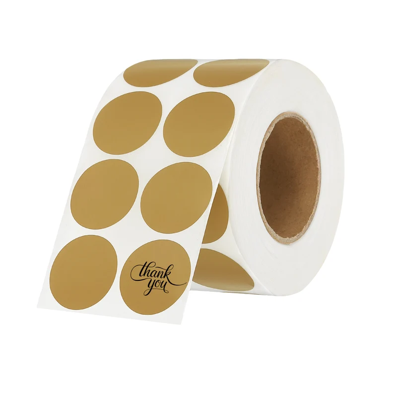 2000 Pcs 1 Inch Round Thermal Labels, Brown
