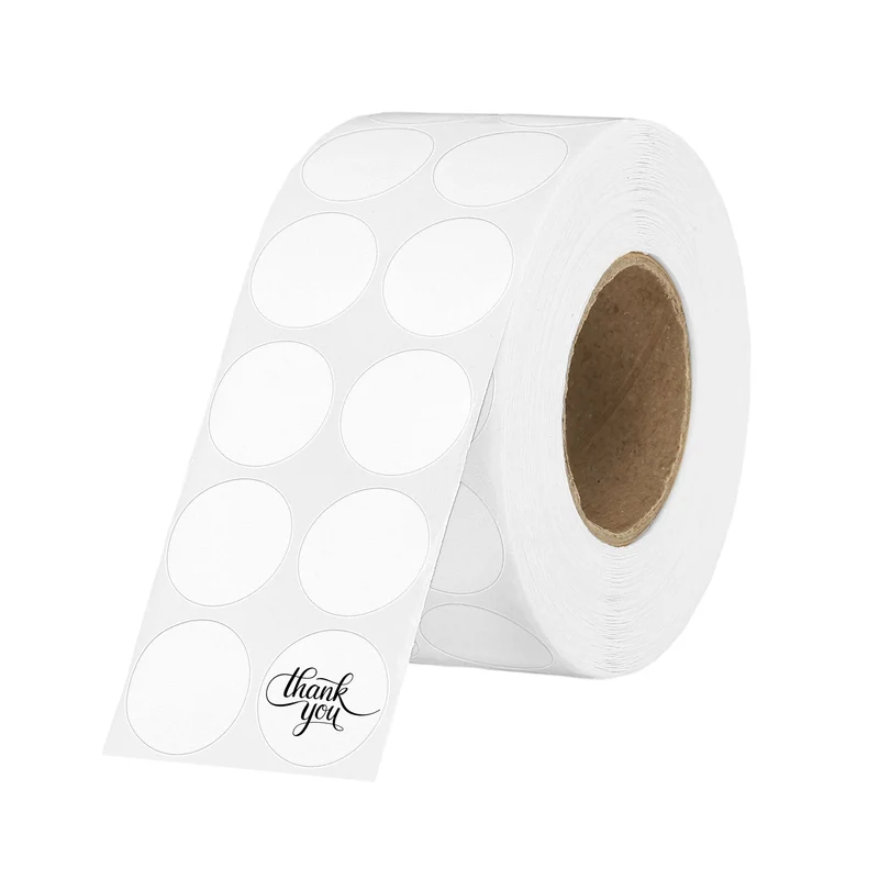 3000 Pcs 0.8 Inch Round Thermal Labels, White