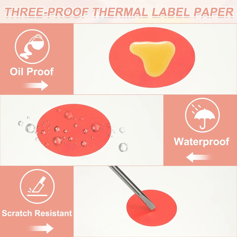 3000 Pcs 0.8 Inch Round Thermal Labels, White