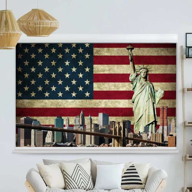 Kassettenrollo Motiv "Usa Freiheitsstatue Skyline" | bis B 420 x H 420 cm