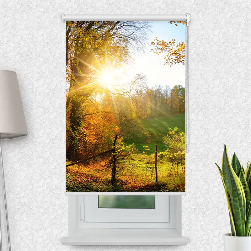 Klemmfix Rollo "Herbstlandschlaft" | Motiv-Klemmrollo