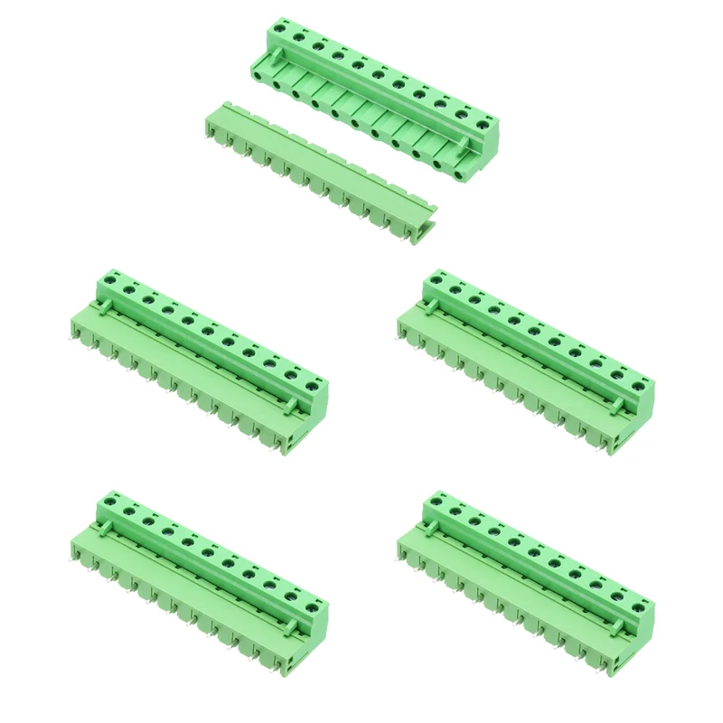5Sets 11Pin 7.62mm Pitch Screw Terminal Block Connector, Open‑end Straight Pin