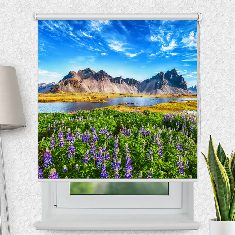 Motivrollo "Berglandschaft Island" | Bis B 430 x H 440 cm