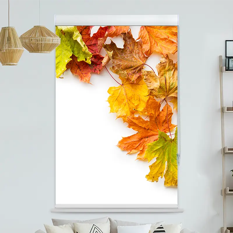 Kassettenrollo Motiv "Herbstlaub" | bis B 420 x H 420 cm
