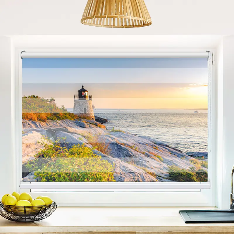 Klemmfix Doppelrollo "Rhode Island Leuchtturm" | Klemm Doppelrollo