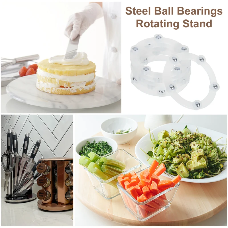 6Pcs 2 Inch Rotating Swivel Stand with Steel Ball Bearings, White, 5 Balls