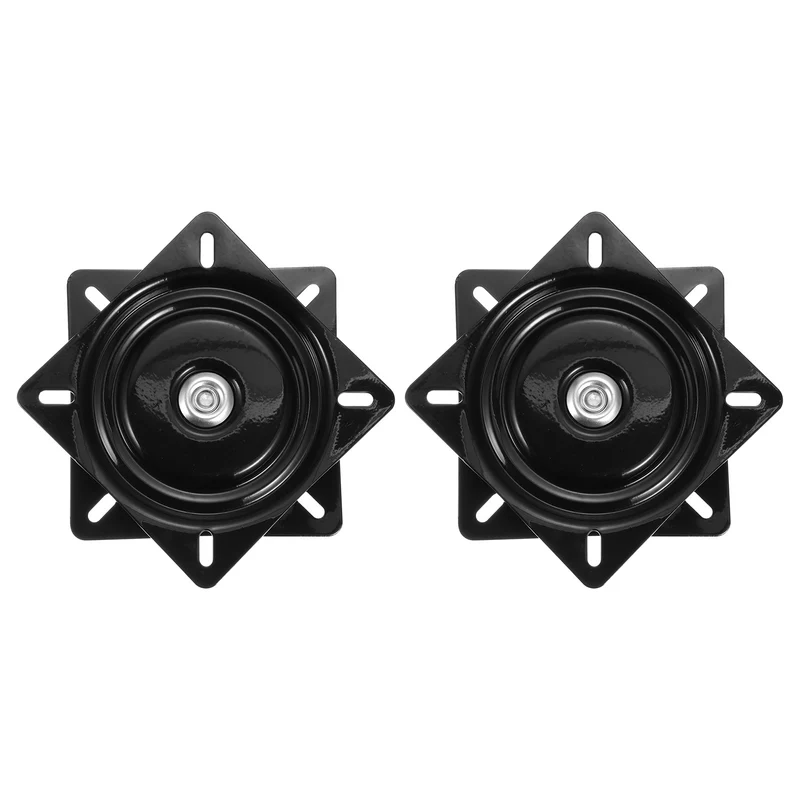 Bar Stools Swivel Plate, 2Pcs 6 Inch Square Bar Stool Seats Replacement (Black)