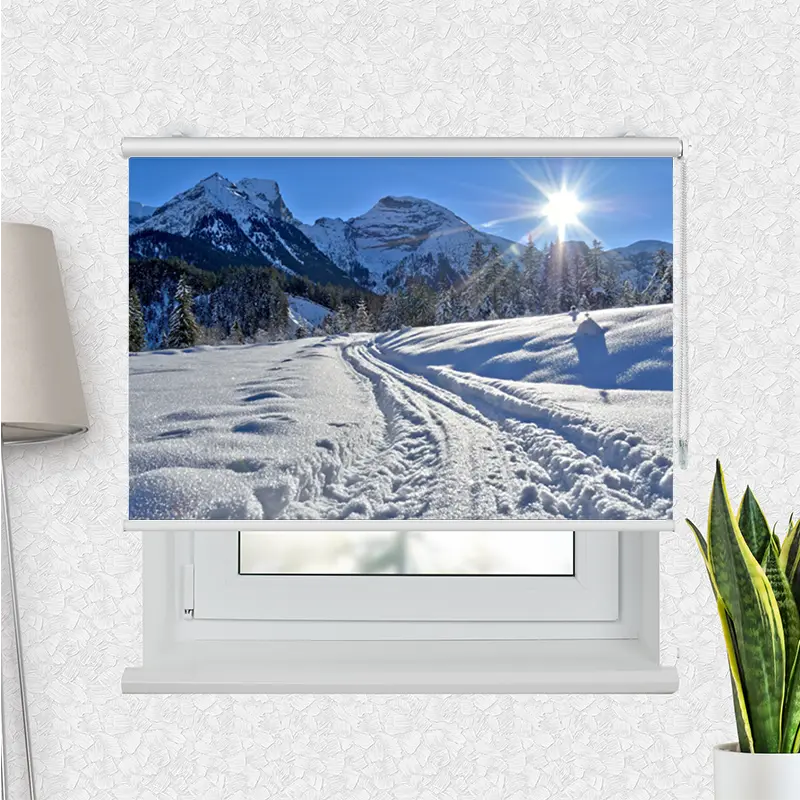 Klemmfix Rollo "Berge Schnee" | Motiv-Klemmrollo