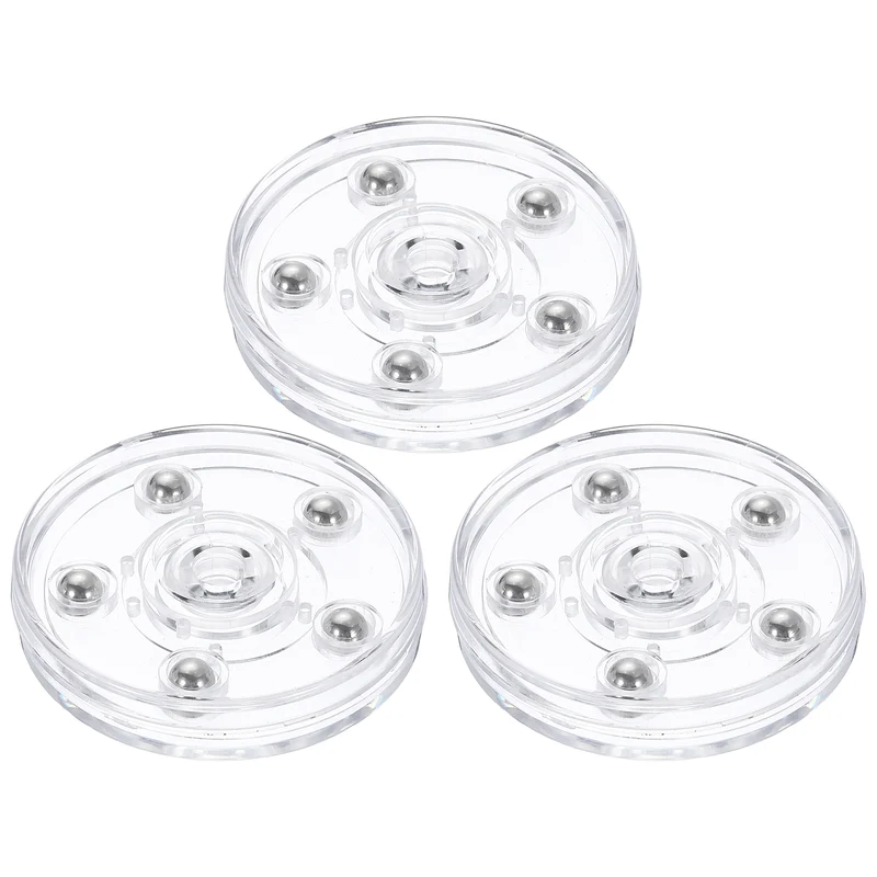 3Pack Acrylic Lazy Susan Turntable, 2.5" Ball Bearing Rotating Tray, Clear