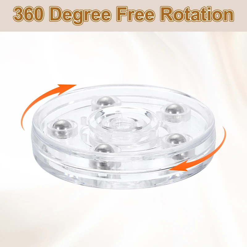 3Pack Acrylic Lazy Susan Turntable, 2.5" Ball Bearing Rotating Tray, Clear