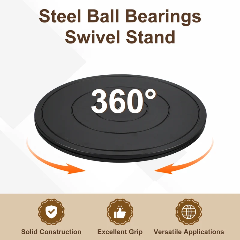 2Pcs 16inch Rotating Swivel Stand with Steel Ball Bearings for TV, Black