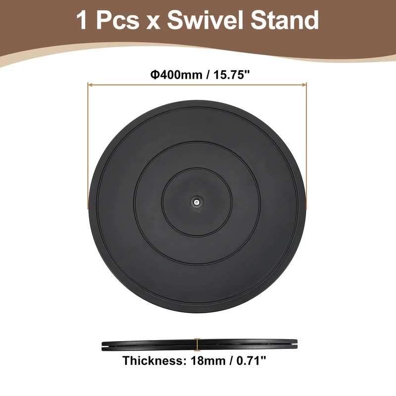 16inch Rotating Swivel Stand with Steel Ball Bearings for TV, Black