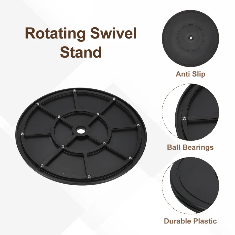 2Pcs 12inch Rotating Swivel Stand with Steel Ball Bearings for TV, Black