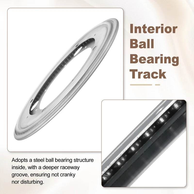 9 Inch Rotating Bearing Plate, Round Swivel Plate Stand, Silver