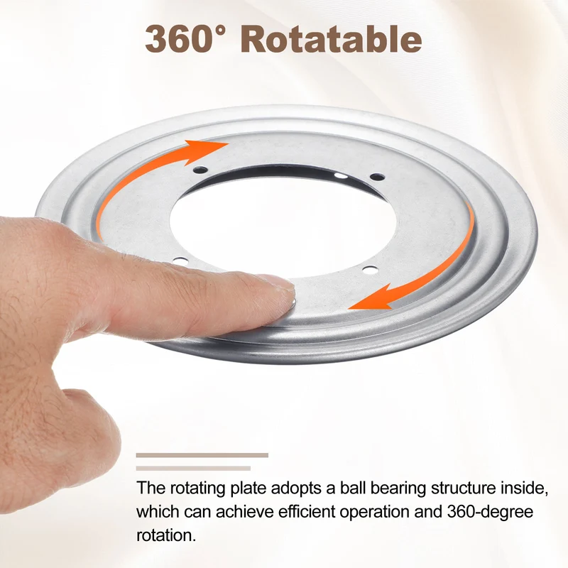 9 Inch Rotating Bearing Plate, Round Swivel Plate Stand, Silver