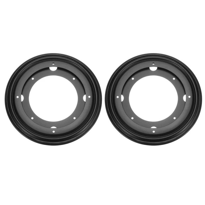 2Pcs 8 Inch Rotating Bearing Plate, Round Swivel Plate Stand, Black