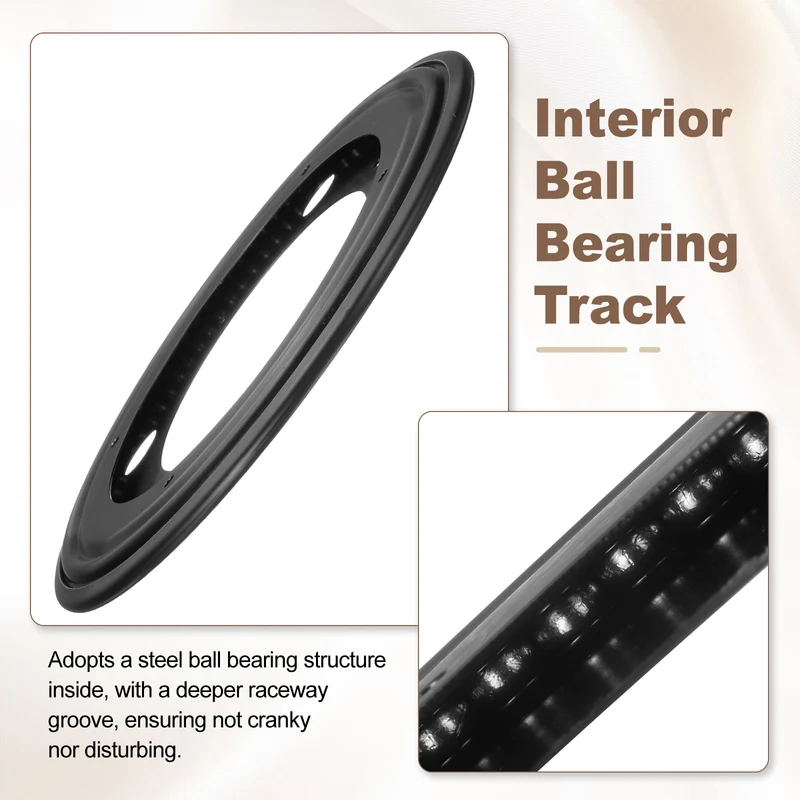 2Pcs 8 Inch Rotating Bearing Plate, Round Swivel Plate Stand, Black