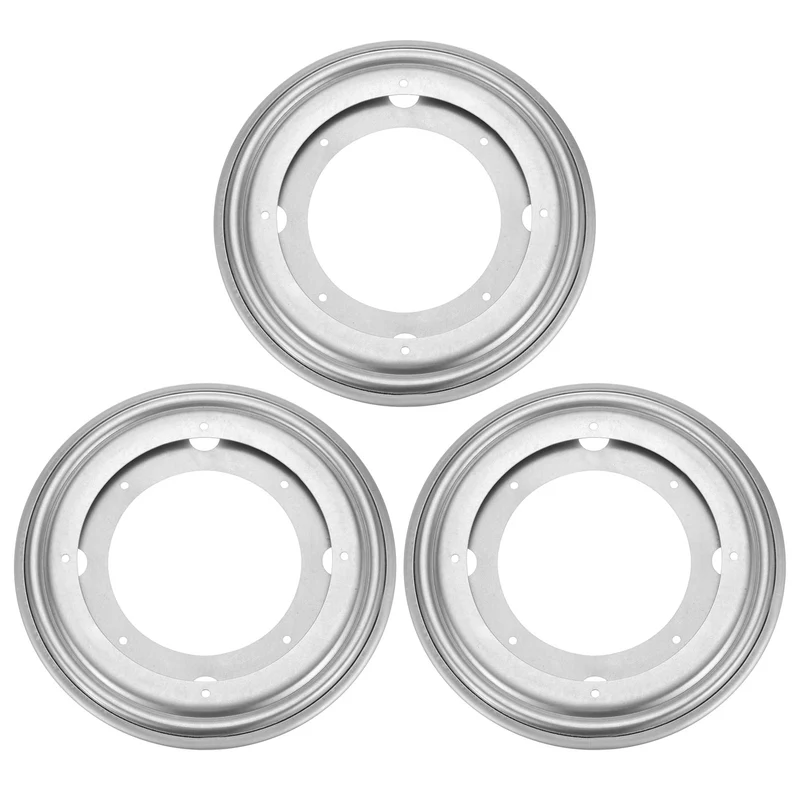 3Pcs 8 Inch Rotating Bearing Plate, Round Swivel Plate Stand, Silver