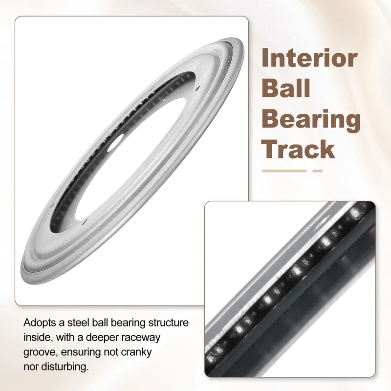 8 Inch Rotating Bearing Plate, Round Swivel Plate Stand, Silver