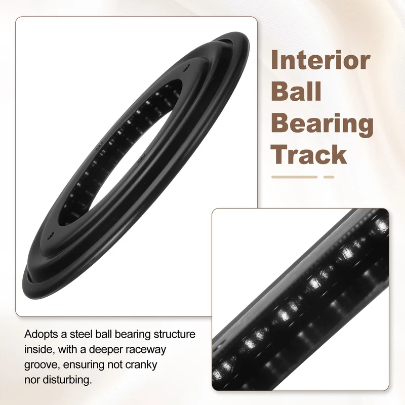 3Pcs 5.5 Inch Rotating Bearing Plate, Round Swivel Plate Stand, Black