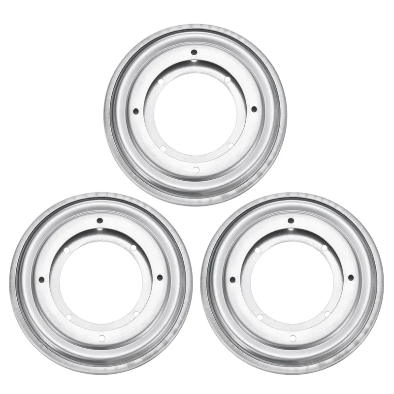 3Pcs 5.5 Inch Rotating Bearing Plate, Round Swivel Plate Stand, Silver