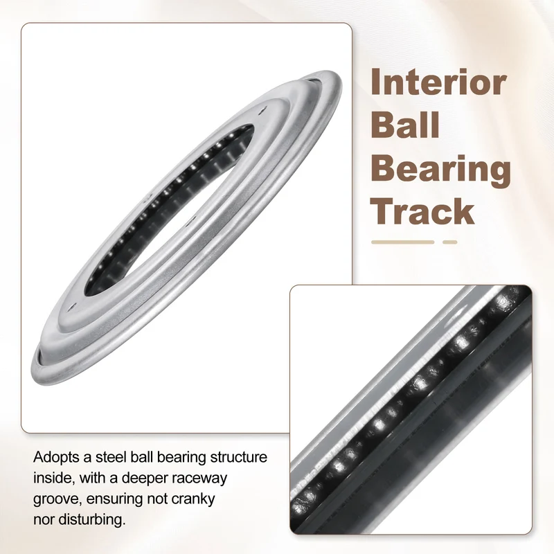 3Pcs 5.5 Inch Rotating Bearing Plate, Round Swivel Plate Stand, Silver