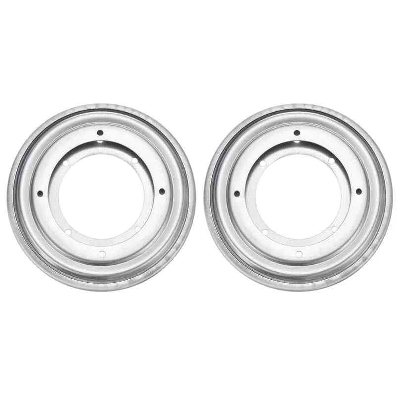 2Pcs 5.5 Inch Rotating Bearing Plate, Round Swivel Plate Stand, Silver