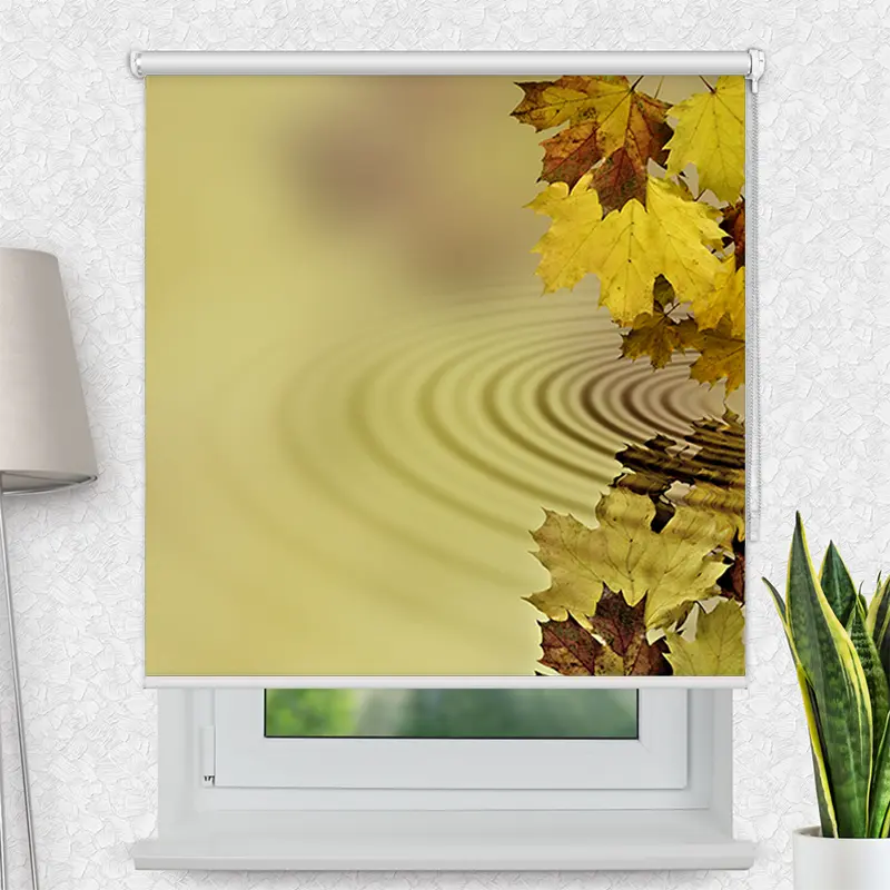 Klemmfix Rollo "Herbstblaetter Im Wasser" | Motiv-Klemmrollo