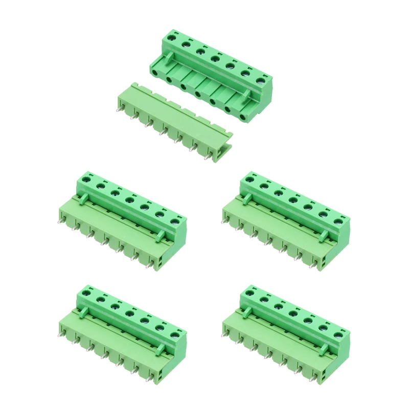 5Sets 7Pin 7.62mm Pitch Screw Terminal Block Connector, Open‑end Straight Pin