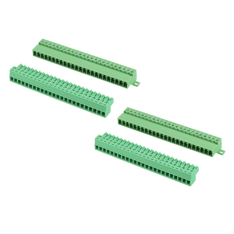 2Sets 24Pin 3.81mm Pitch Screw Terminal Block Connector Pluggable 300V 8A Green