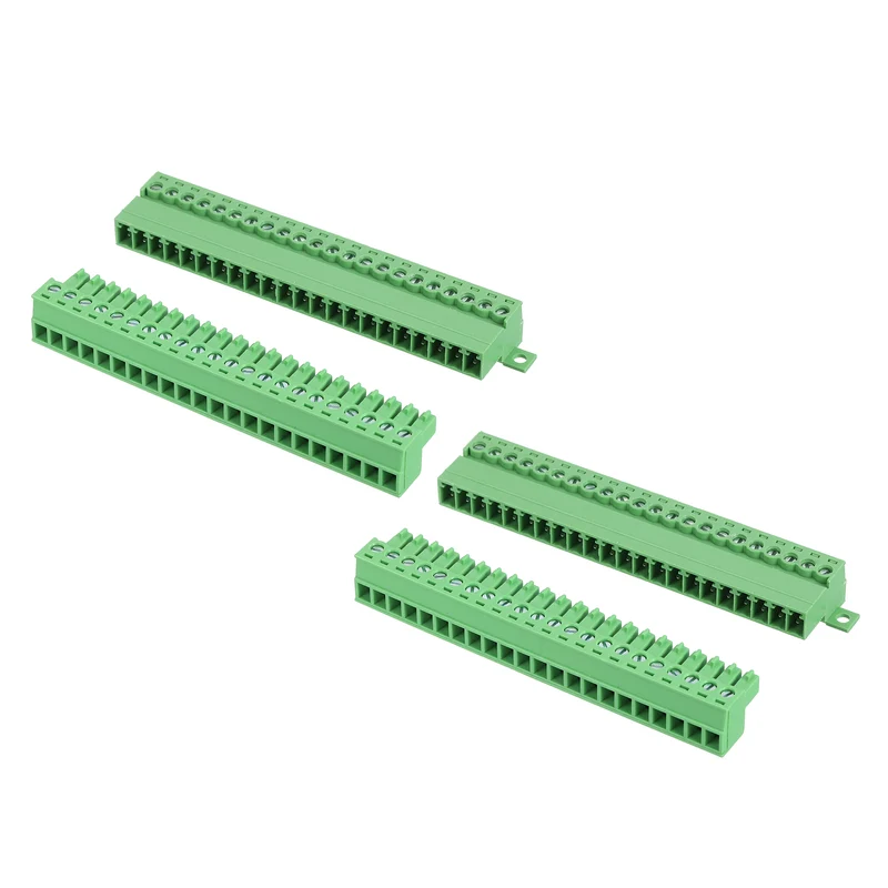 2Sets 22Pin 3.81mm Pitch Screw Terminal Block Connector Pluggable 300V 8A Green