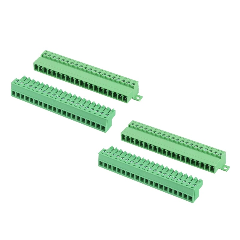 2Sets 20Pin 3.81mm Pitch Screw Terminal Block Connector Pluggable 300V 8A Green
