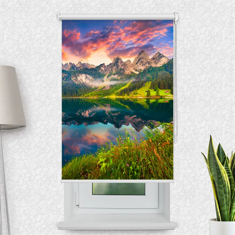 Klemmfix Rollo "Gosausee Berglandschaft" | Motiv-Klemmrollo