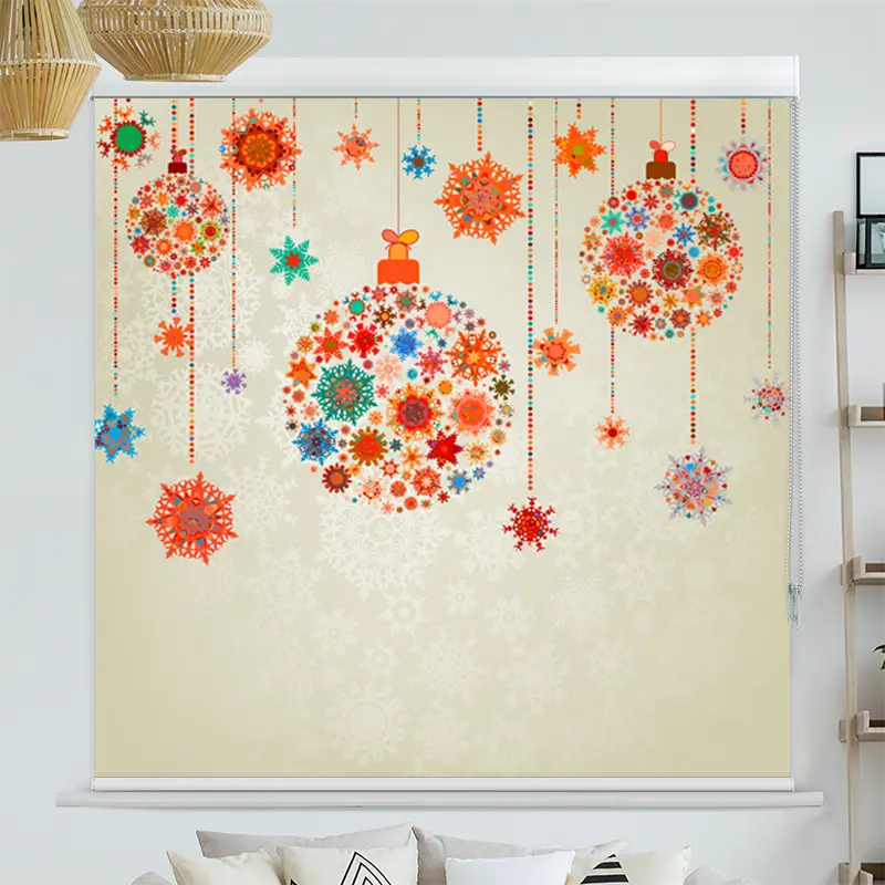 Kassettenrollo Motiv "Christmas Kugeln" | bis B 420 x H 420 cm