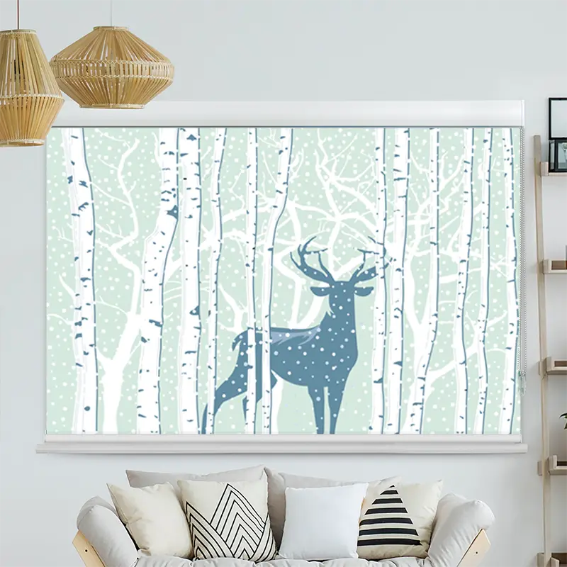 Kassettenrollo Motiv "Hirsch Im Wald" | bis B 420 x H 420 cm