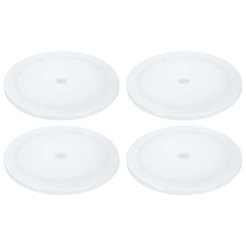 4Pack Acrylic Lazy Susan Turntable, 9" Ball Bearing Rotating Tray, White