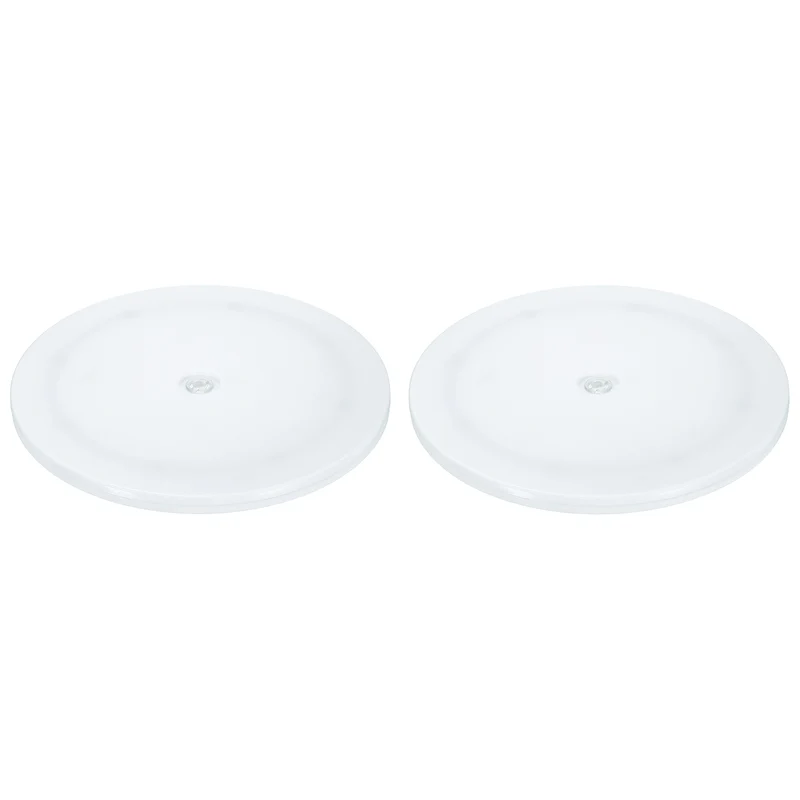 2Pack Acrylic Lazy Susan Turntable, 9" Ball Bearing Rotating Tray, White