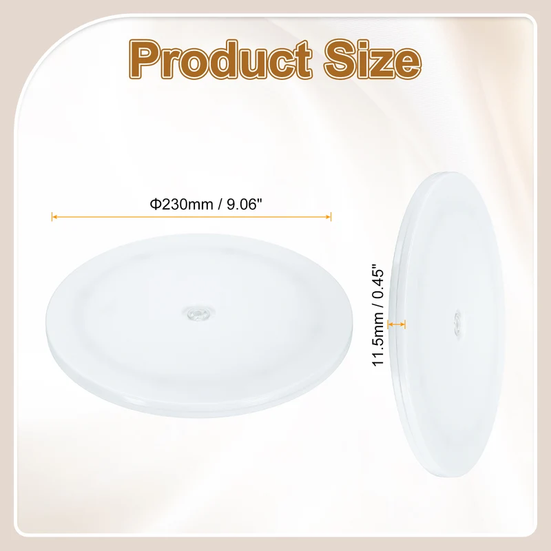 1Pack Acrylic Lazy Susan Turntable, 9" Ball Bearing Rotating Tray, White