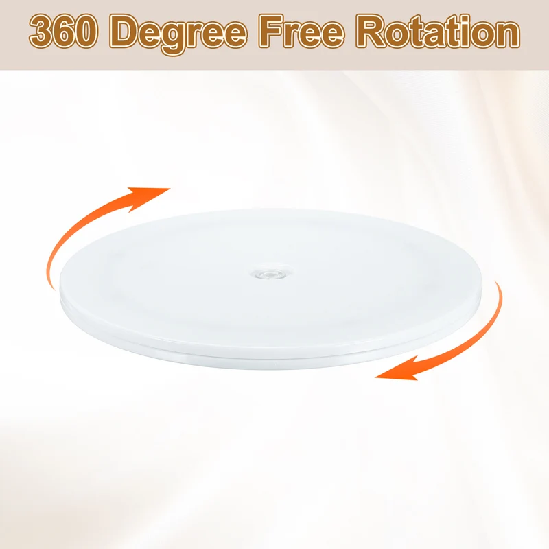 1Pack Acrylic Lazy Susan Turntable, 9" Ball Bearing Rotating Tray, White