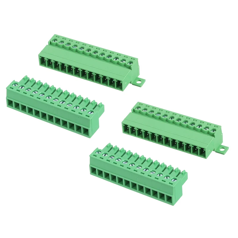 2Sets 12Pin 3.81mm Pitch Screw Terminal Block Connector Pluggable 300V 8A Green