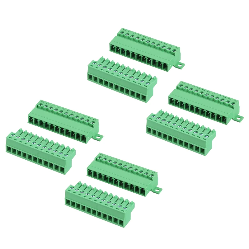 4Sets 11Pin 3.81mm Pitch Screw Terminal Block Connector Pluggable 300V 8A Green
