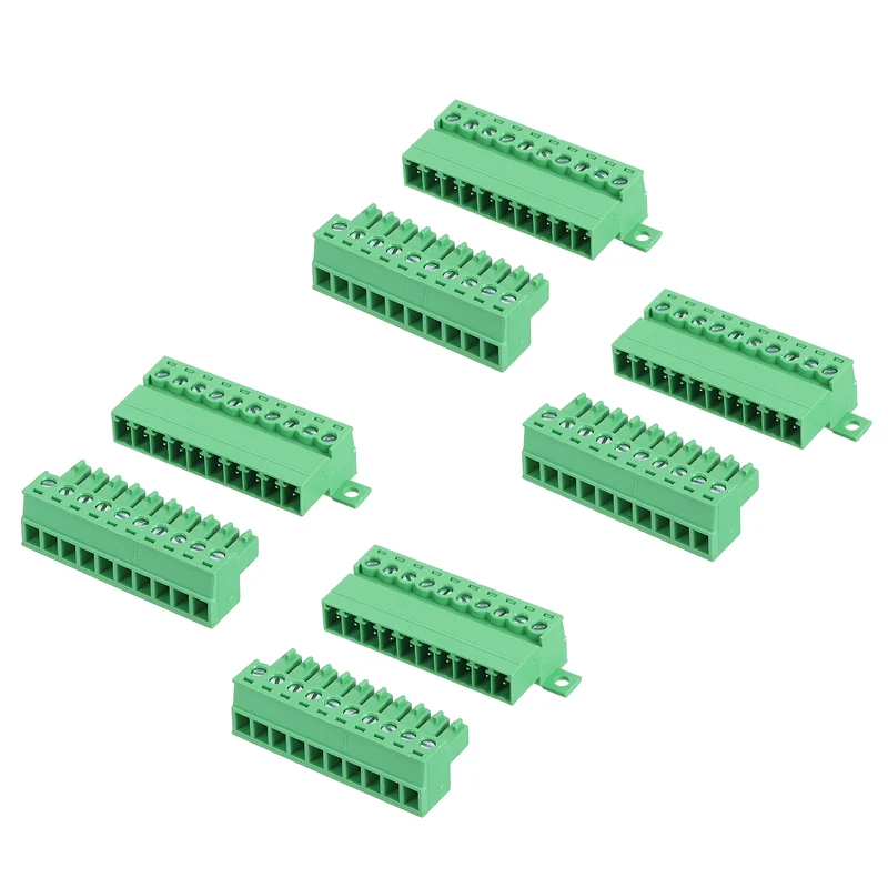 4Sets 10Pin 3.81mm Pitch Screw Terminal Block Connector Pluggable 300V 8A Green