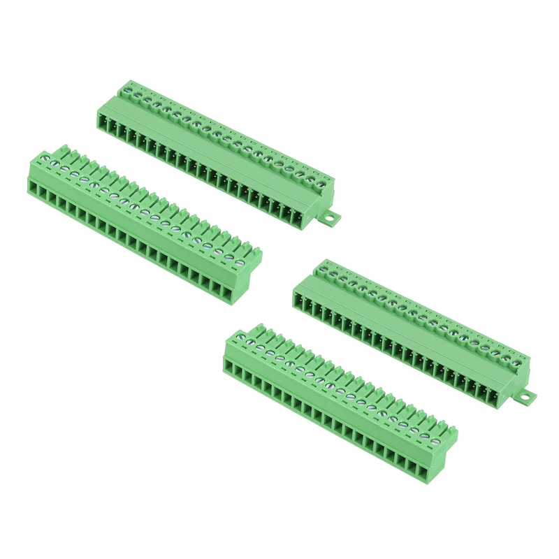 2Sets 20Pin 3.5mm Pitch Screw Terminal Block Connector Pluggable 300V 8A Green