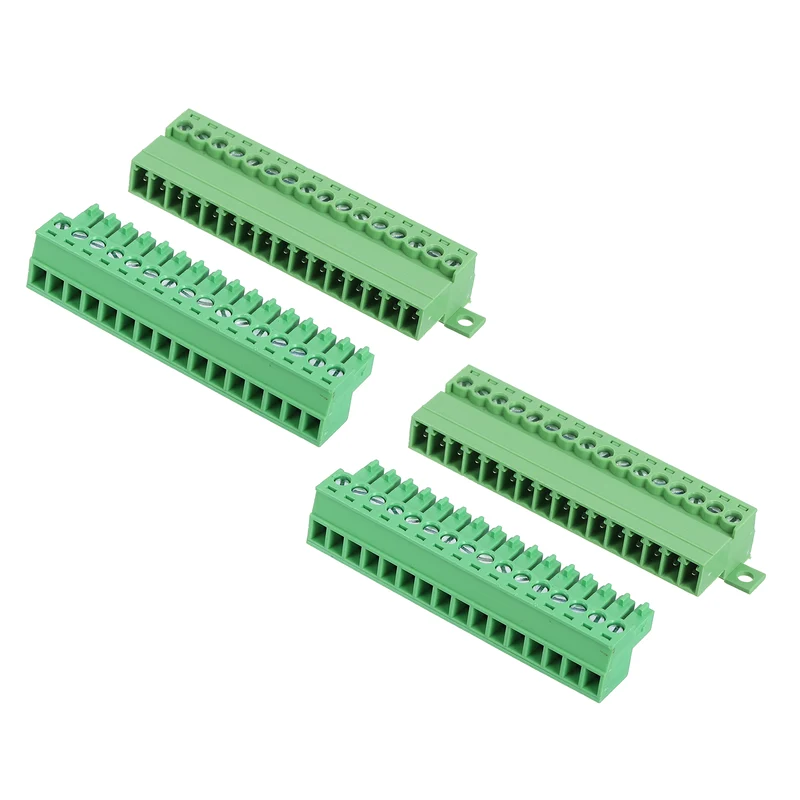 2Sets 16Pin 3.5mm Pitch Screw Terminal Block Connector Pluggable 300V 8A Green